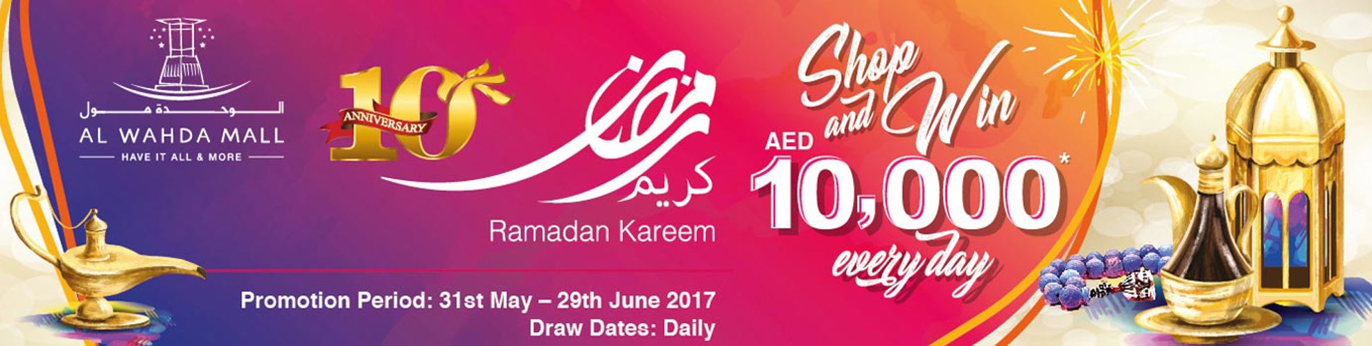 10th Anniversary Promotion – Shop And Win AED 10,000 Everyday